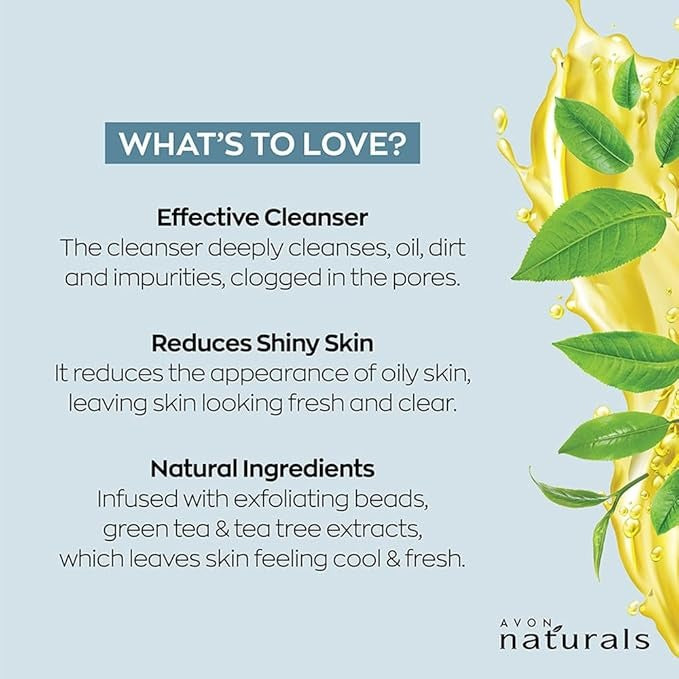Avon Naturals Green Tea and Tea Tree Oil Cleanser - 100 gms