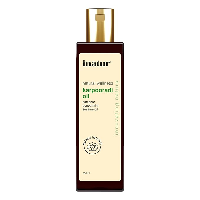 Inatur Karpooradi oil Natural Pain Relief Massage Oil for Stress - 200 ml
