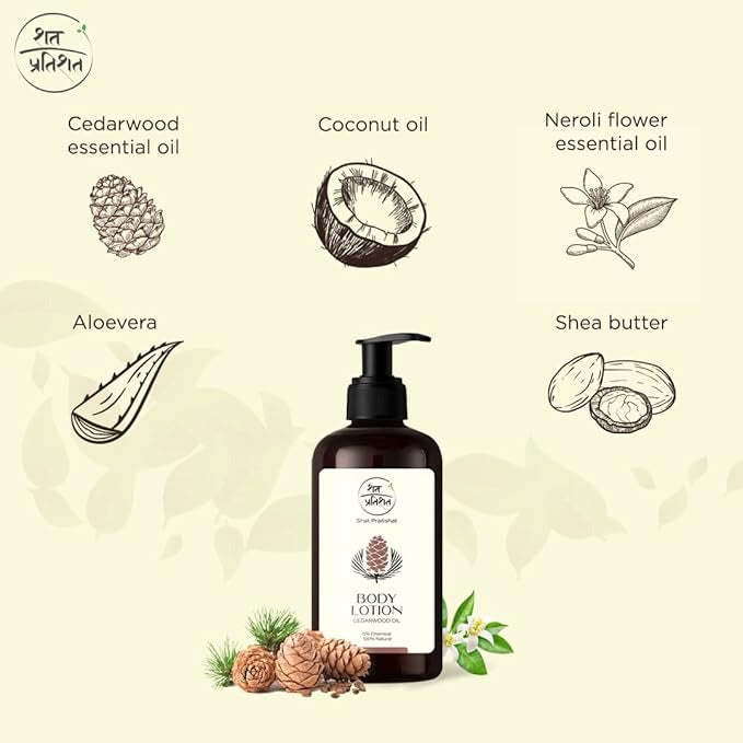 Shat Pratishat Body Lotion With Cedarwood & Neroli Oil - 200 ml (Pack of 2)
