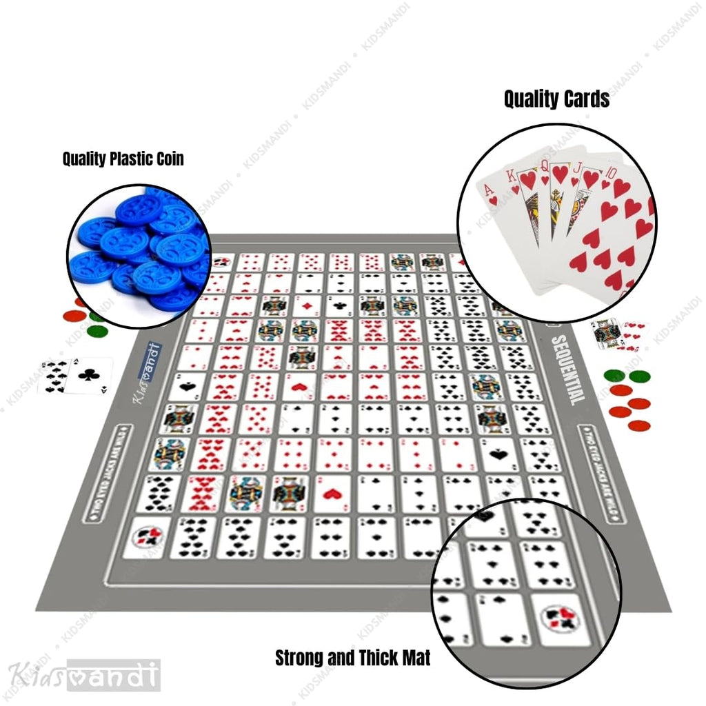 Kids Mandi The Original Jumbo Sequence® Board Game with Foldable Mat
