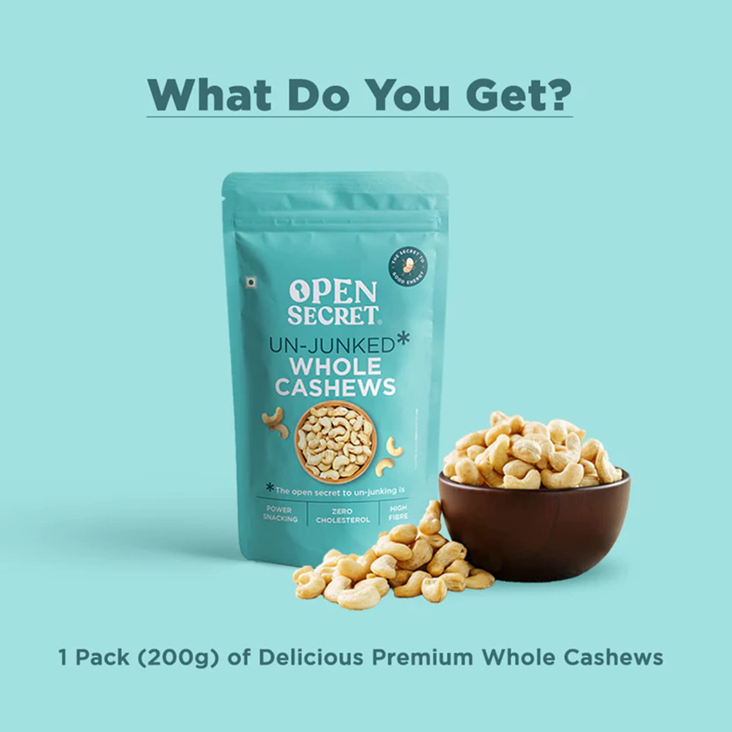 Open Secret Premium Cashew | 450g | Whole Cashew Nuts, Dry Fruits, Kaju, Cashew 450gm, Healthy Snacks, Cashews, Nutritious & Delicious, Healthy Dry Fruits, Gluten Free (Pack of 1)