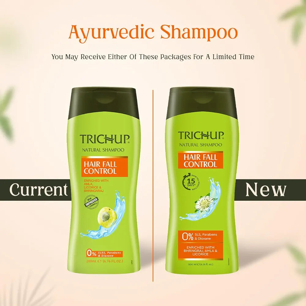 Trichup Hair Fall Control Herbal Shampoo Enriched Amla, Licorice & Bhringaraj - Help to Reduce Hair Fall & Thinning Hair