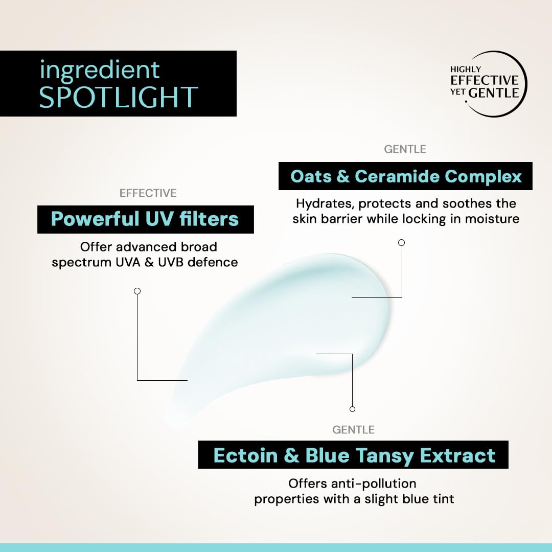 Deconstruct Oats & Ceramide Gel Sunscreen In Vivo Tested SPF 50 PA+++ | Barrier Repair for Sensitive & Oily skin | Soothes, Calms Skin | Matte, Lightweight & Airy, Non-greasy | For Men & Women - 50g