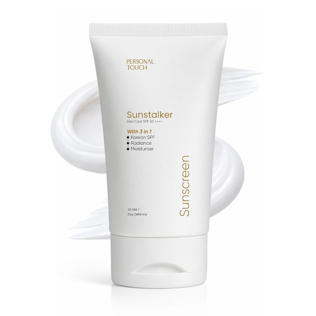 Personal Touch Sunscreen SPF50 PA++++ for Face | Sunstalker Korea 3 in 1 Formula | with Niacinamide | Tanning & Aging Defense | Lightweight No White Cast | Oil-Free, Acne Safe | 30 ml
