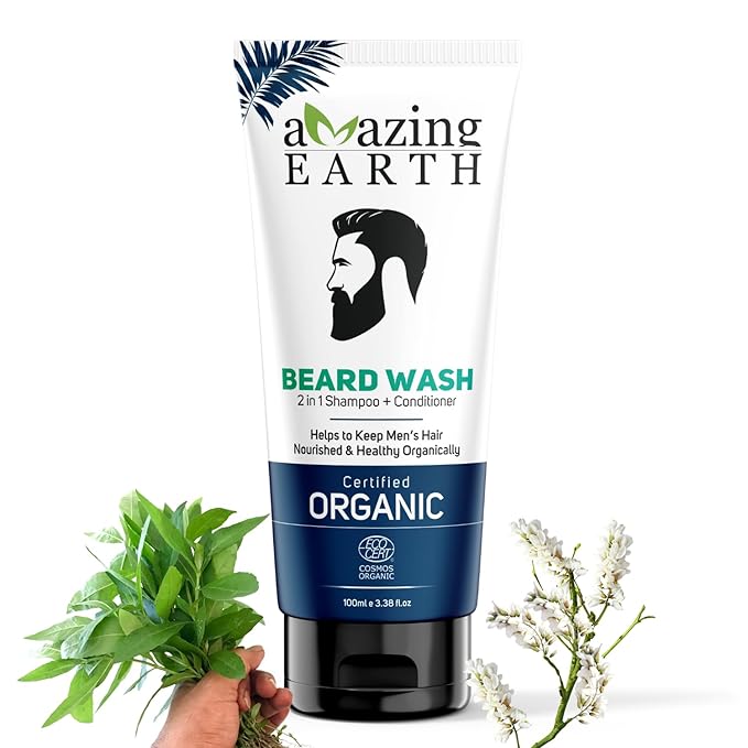 Amazing Earth 2 in 1 Beard Wash for Men Shampoo + Conditioner - 100 ml