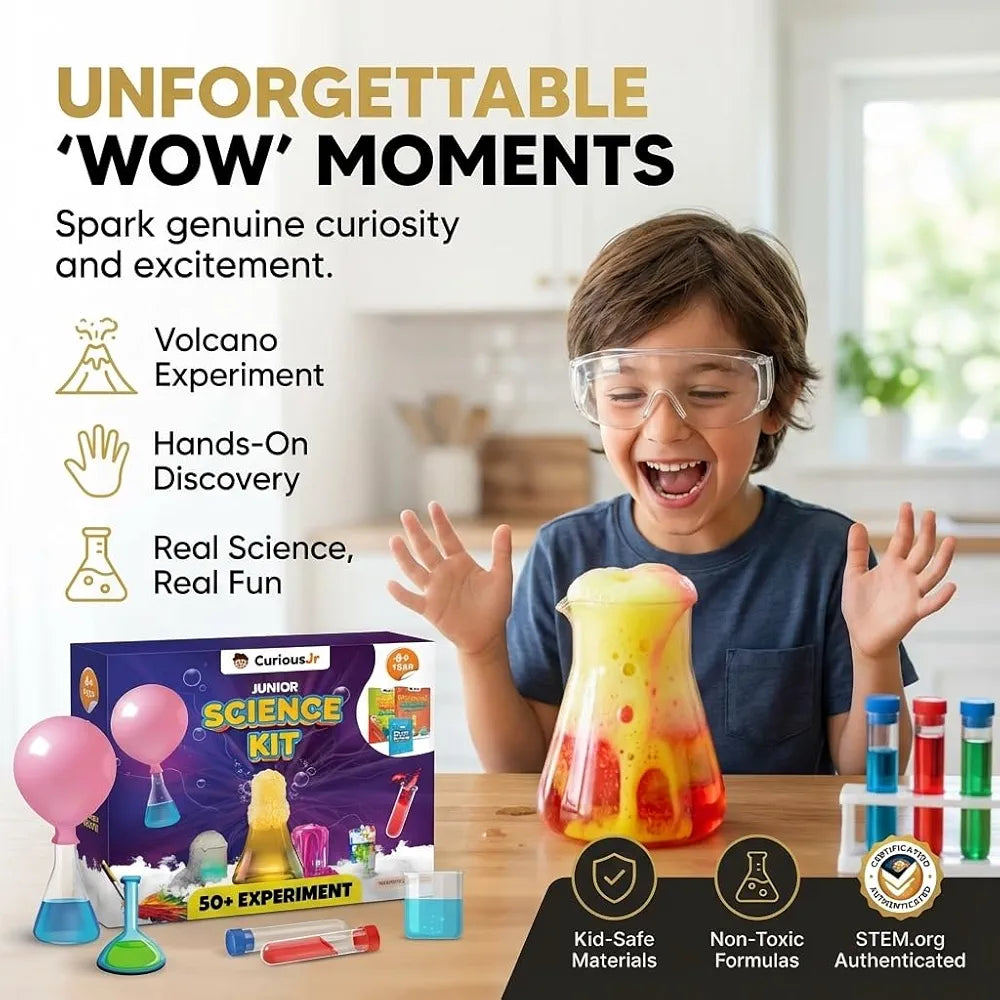 PW Junior Science Kit for Kids Age 4-14 Years Old, 50+ Science Experiments Including Diy