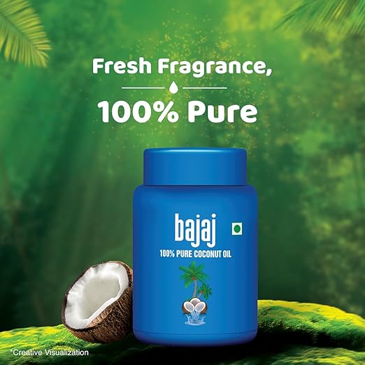Bajaj Pure Coconut Oil Wide Mouth Jar - 600 ml