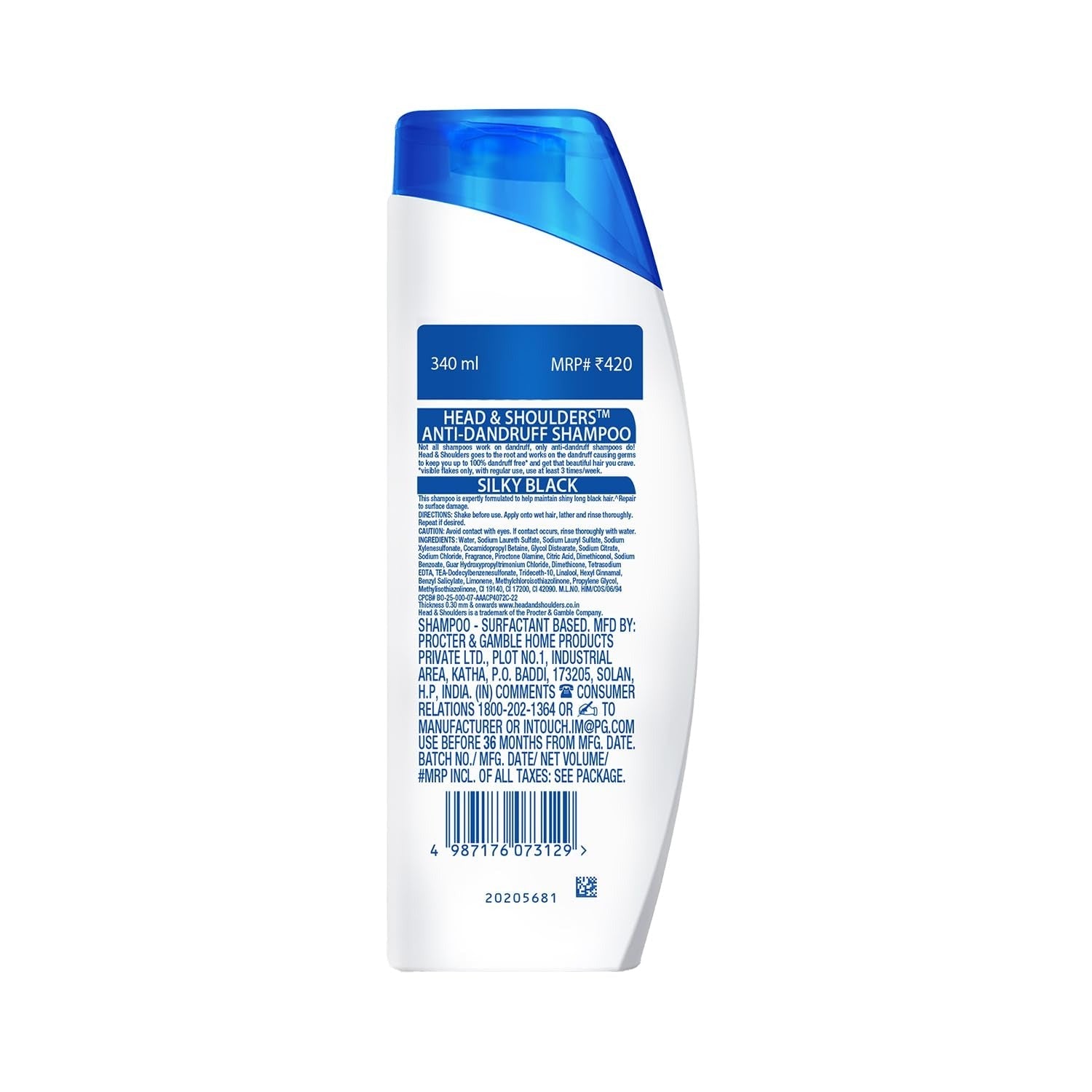 Head & Shoulders Silky Black Anti Dandruff Shampoo - 340 ml