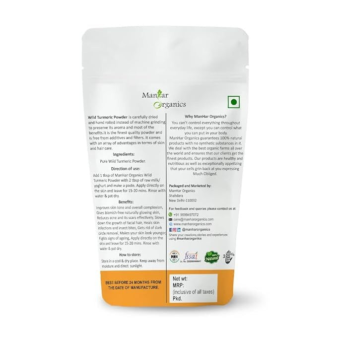 ManHar Organics Wild Turmeric Powder - 100 gms