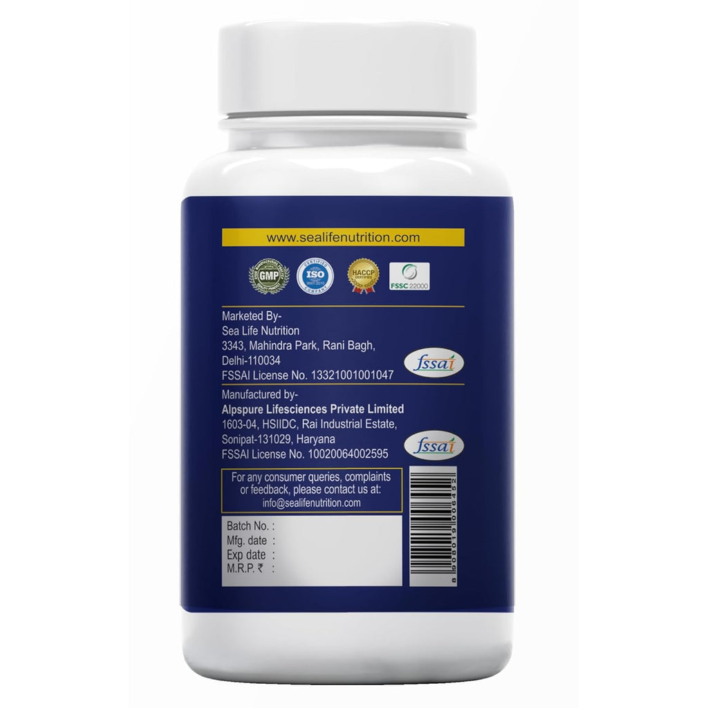 Sea Life Mucuna Pruriens Extract (60 Tablets) | Kaunch Beej | Velvet Bean | Kapikacchu | Natural L-Dopa 600mg | Stress Reliever | For Mood & Motivation Support.