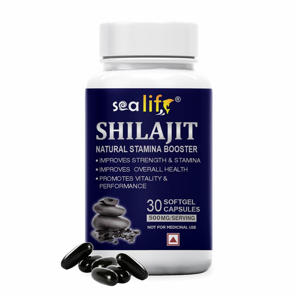 Sea Life Shilajit Softgel Capsules 500 mg | Pure Natural Shilajit Extract Capsules,Boost Immunity, strength & Energy, Supports Metabolism (30 Capsules) Pack of-1