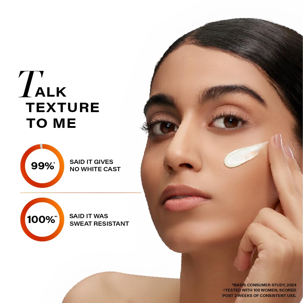 Novology SPF 50 PA++++ Hydrating Sheer Sunscreen With 4.5% Niacinamide for Dry Skin| No White Cast, Non Sticky | 50 g