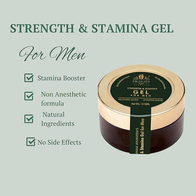 Pranavi Ayurveda Premium Strength & Stamina Gel for Men | 15 Gms