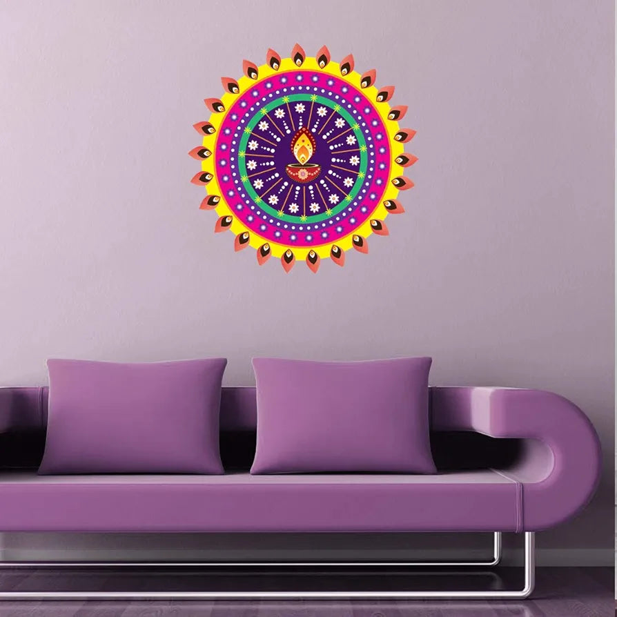Rangoli Vinyl Wall Sticker Self-Adhesive Wall Decor Parent 2 Design-10