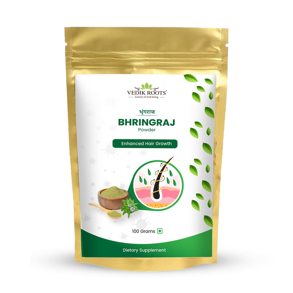 Bhringraj Powder - The Ayurvedic Solution For Stronger Hair And Healthier Scalp, Natural And Pure 100Gm (Pack of 1)