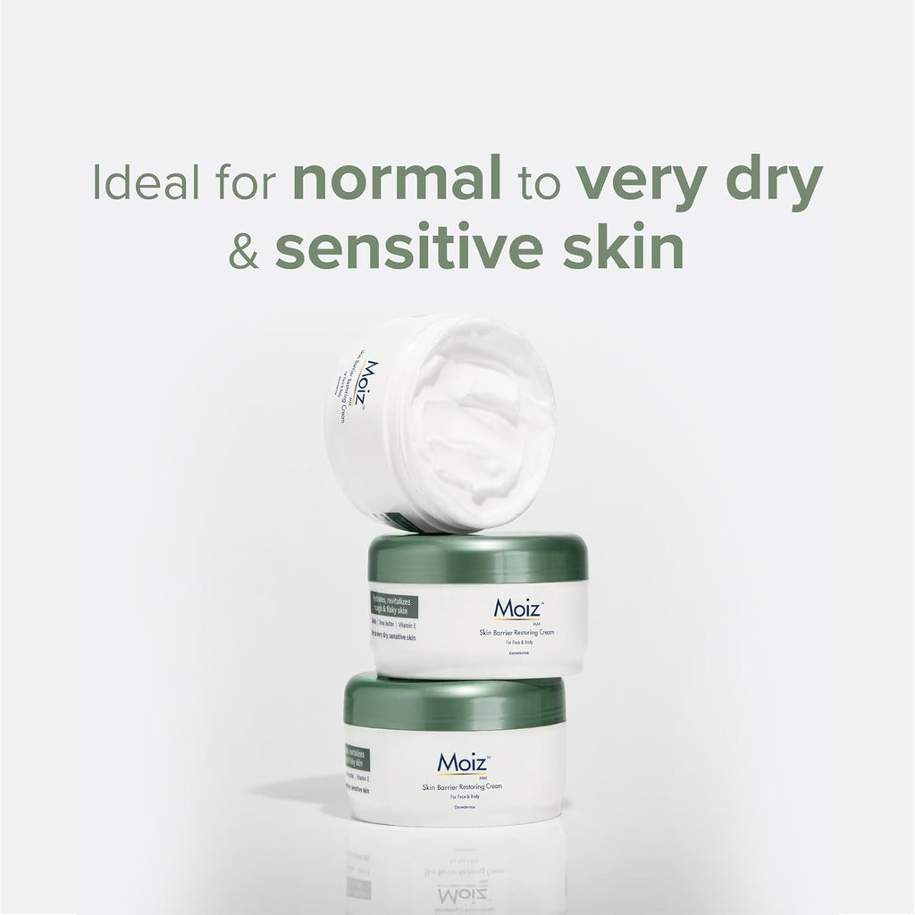 Moiz MM Skin Barrier Restoring Cream | For Very Dry & Sensitive Skin | Shea Butter & Vitamin E | Dermatologically Tested