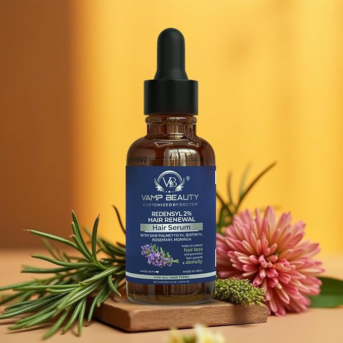 Vamp Beauty Redensyl 2% Hair Growth Serum With Goodness of Biotin, Rosemary & Moringa - 50 Ml