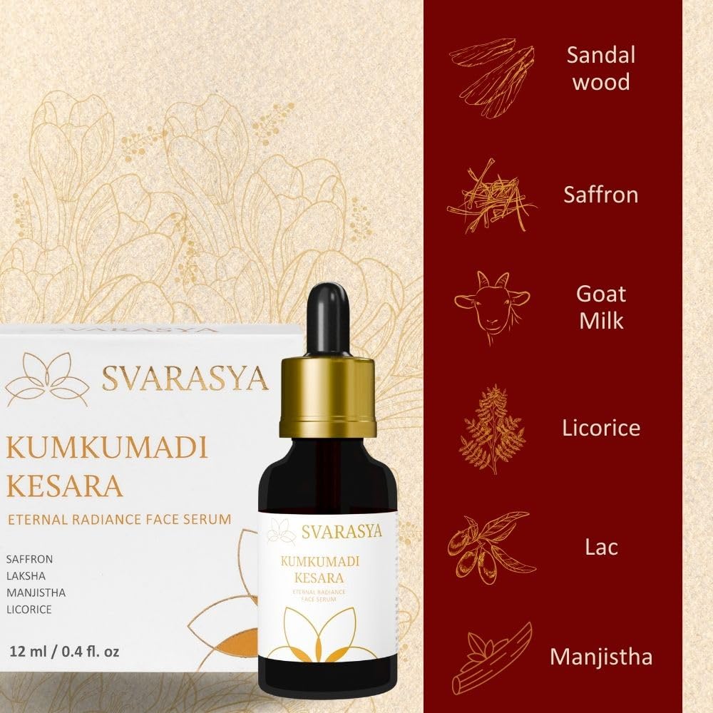 Svarasya Kumkumadi tailam Ayurvedic Anti-Aging Face Serum - 12 ml