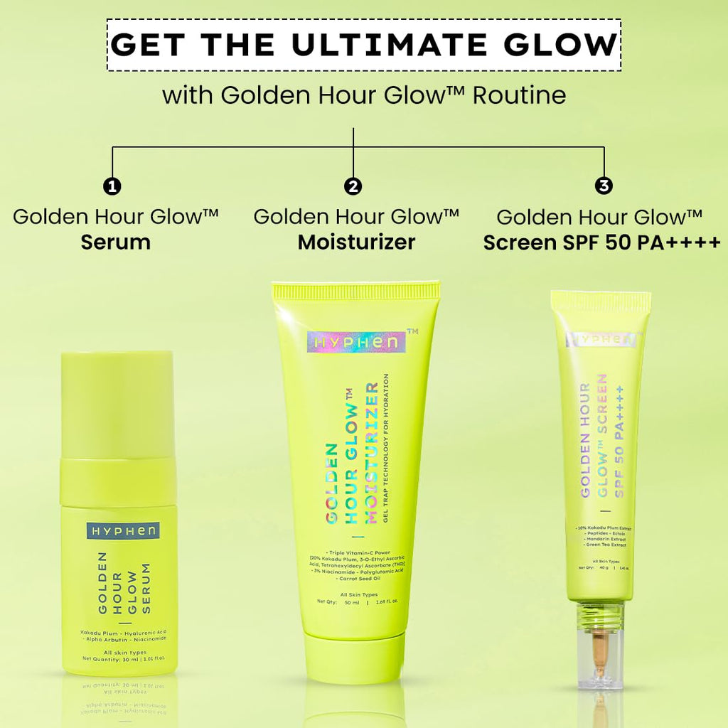 Hyphen Brightening Face Moisturizer with THD- 20% Kakadu Plum, Highly Stable Vitamin C| 3% Niacinamide- Dark Spots & Pigmentation | Lightweight Gel Cream Moisturizer for Dry, Oily, All Skin Type -50ml