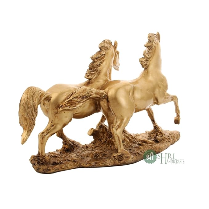 Indicast Resin Feng Shui 6"  Inch Running Horse Statue Handcrafted Decorative Showpiece Idol | Home Decor Animal Figurines