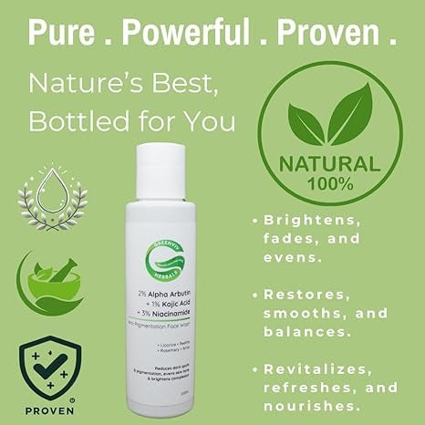 Greenviv 2% Alpha Arbutin + 1% Kojic Acid + 3% Niacinamide Anti-Pigmentation Face Wash - 100 ml