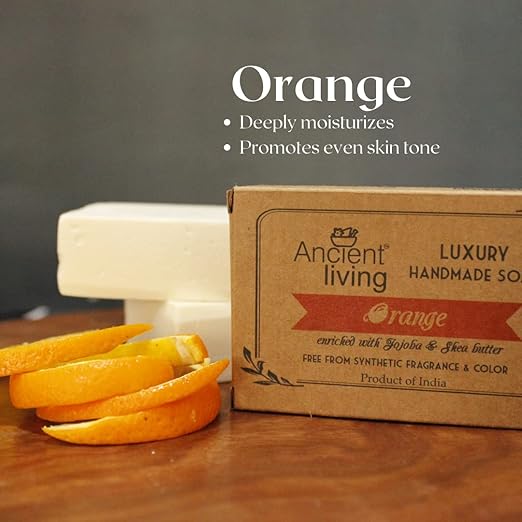 Ancient Living Luxury Orange Handmade Soap - 100 gms Each (Pack of 2)