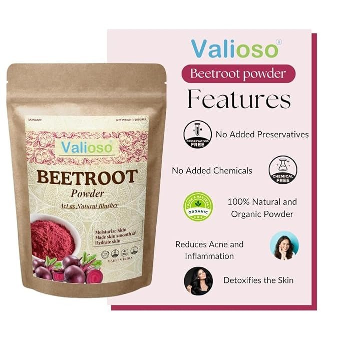 Valioso Beetroot Powder for Face Pack - 100 gms
