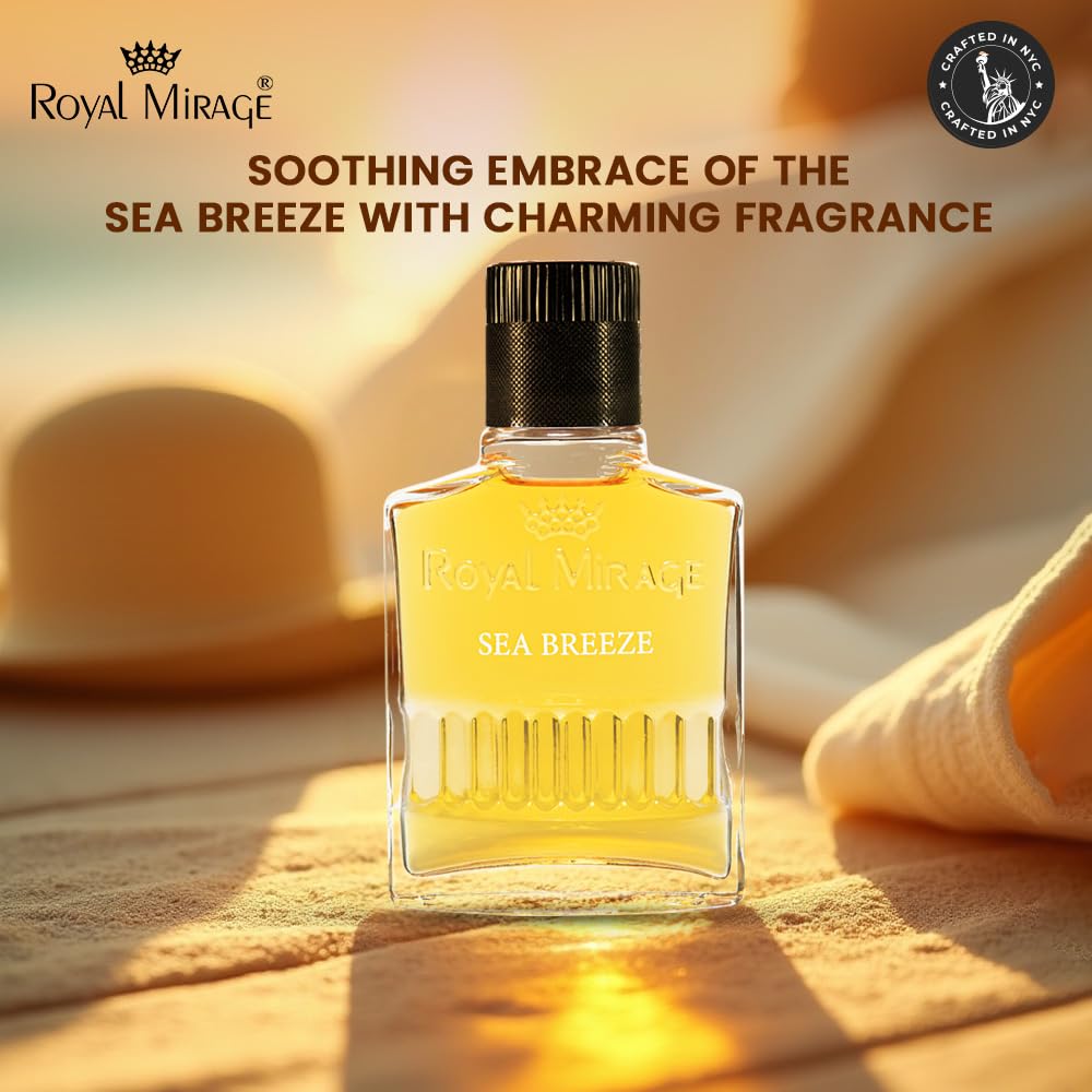 Royal Mirage Sea Breeze Aftershave for Men | Soothing Cinnamon & Fruity Notes | Instant Post-Shave Comfort | Premium Men Aftershave | Long-Lasting Freshness | 100ml