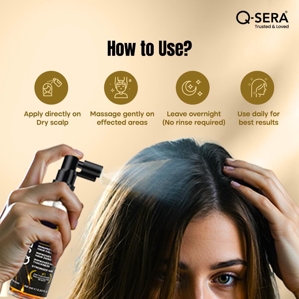 QSERA Hair Growth Serum 20 Days Hair Fall Control Solution|Dermatologist-Recommended|Strengthens Roots, And Promotes Thicker, Healthier Hair|Proven Choice| Superior Over Redensyl, For Men & Women