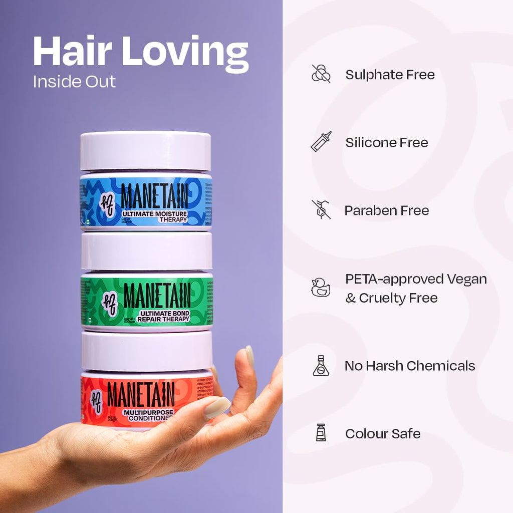 MANETAIN Multipurpose Conditioner 50gm for Curly & Wavy Hair | Hydrating Protein–Moisture Balanced Formula for Frizz Control & Softness | CG-Friendly, Silicone-Free | Suitable for Women & Men