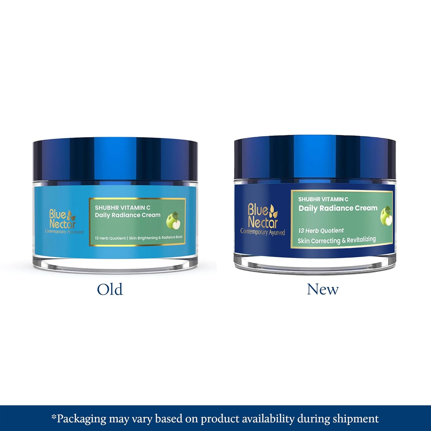 Blue Nectar Natural Vitamin C Face Cream for Glowing Skin Dark Spot Removal Cream for Women with Green Apple and Almond Oil 13 Herbs 50g