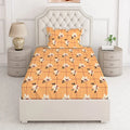 Layers Cotton Bedsheet for Single Bed with 1 Pillow Cover Light Weight Breathable Classic Collection Yellow Floral Pattern