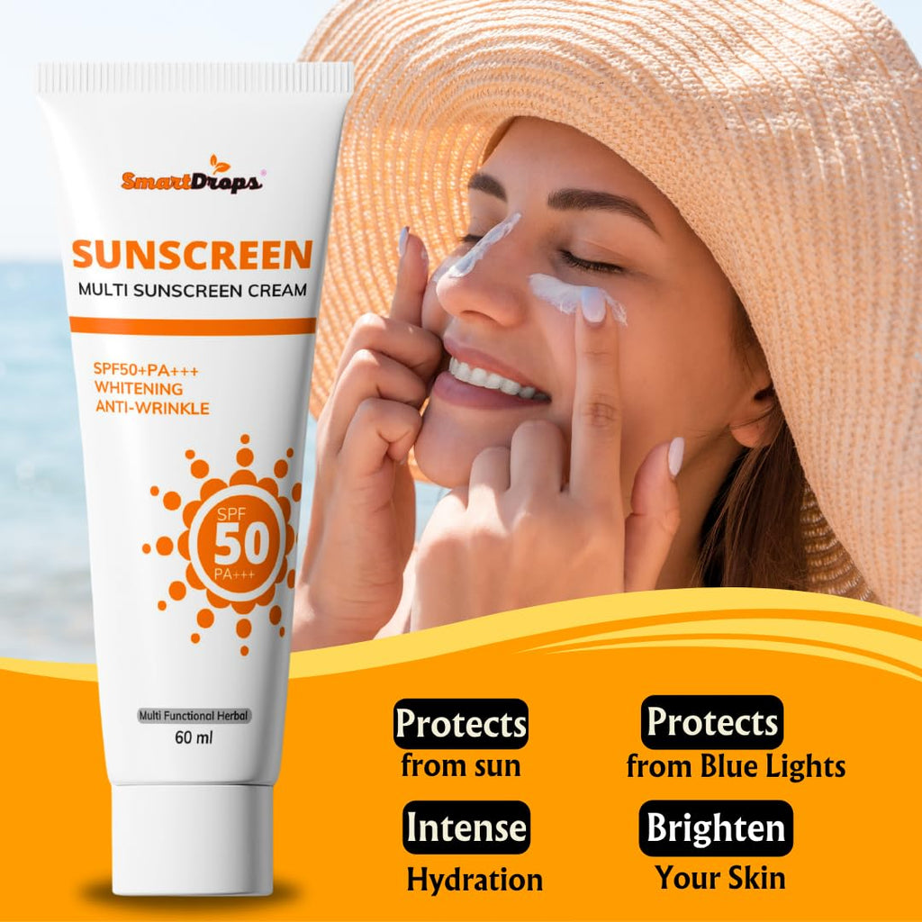 Smartdrops sunscreen With Natural Finish & Whitening cream 60ml (Pack of 1)