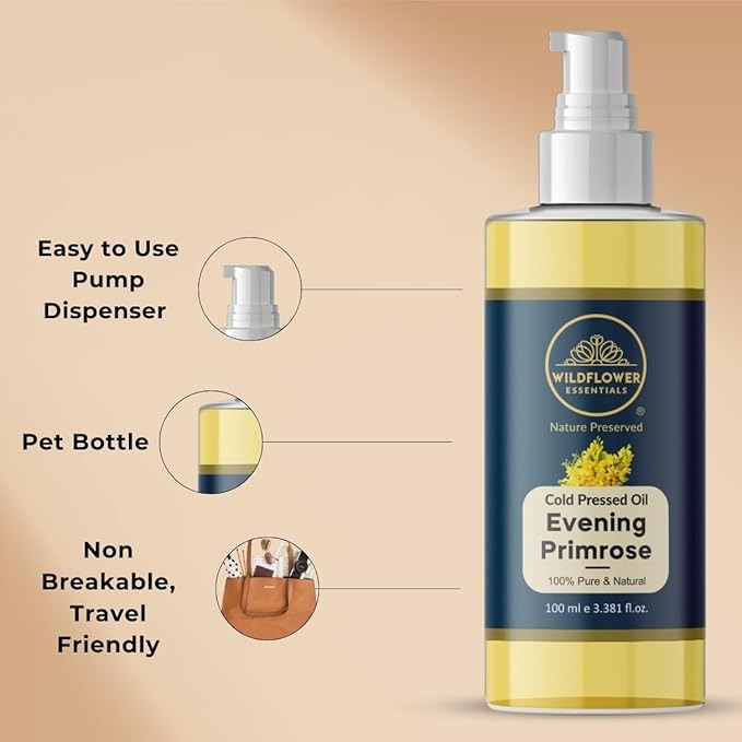 Wildflower Essentials Evening Primrose (Oenothera biennis) Oil Cold Pressed - 100 ml
