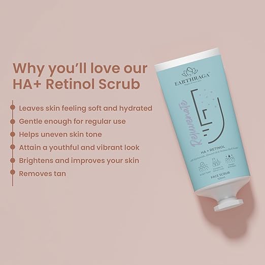 Earthraga HA+Retinol Face Scrub - 100 ml