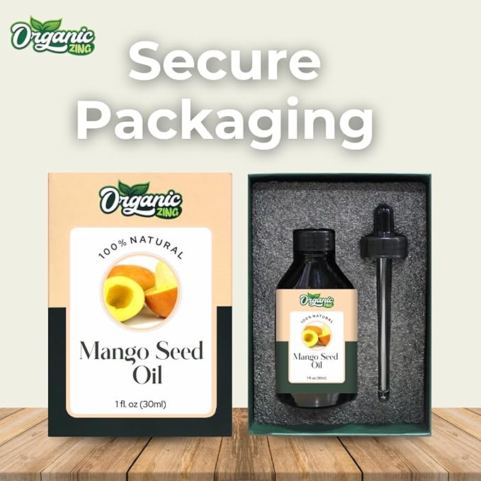 Organic Zing Mango Seed (Mangifera Indica) Oil | Carrier Oil for Skincare, Hair Care & Massage - 30 Ml