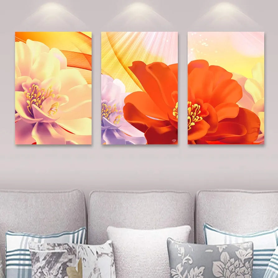 Rangoli MDF 3 Pcs Wall Poster 12x18 Inch Decorative Wall Art P-4 Design-17