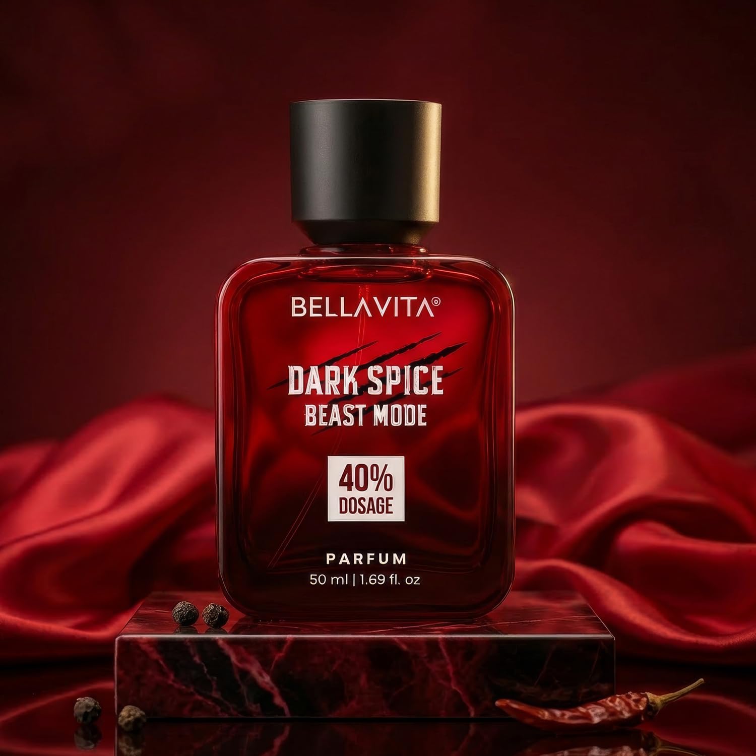 BELLAVITA Dark Spice Parfum 50ml | Perfume for Man |Beast Mode | 40% Oil Concentration | Spicy & Musky Scent | Premium Perfume for Men