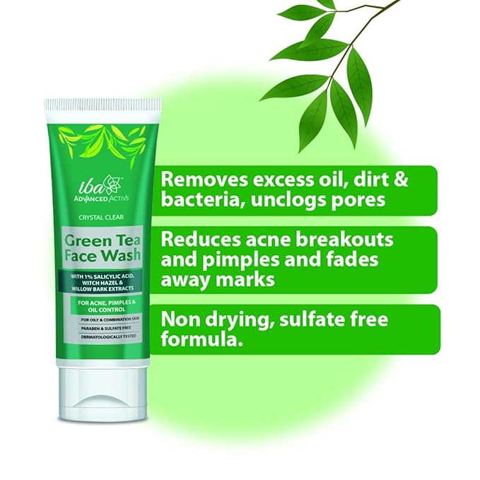 Iba Advanced Active Crystal Clear Green Tea Face Wash - 100 Ml