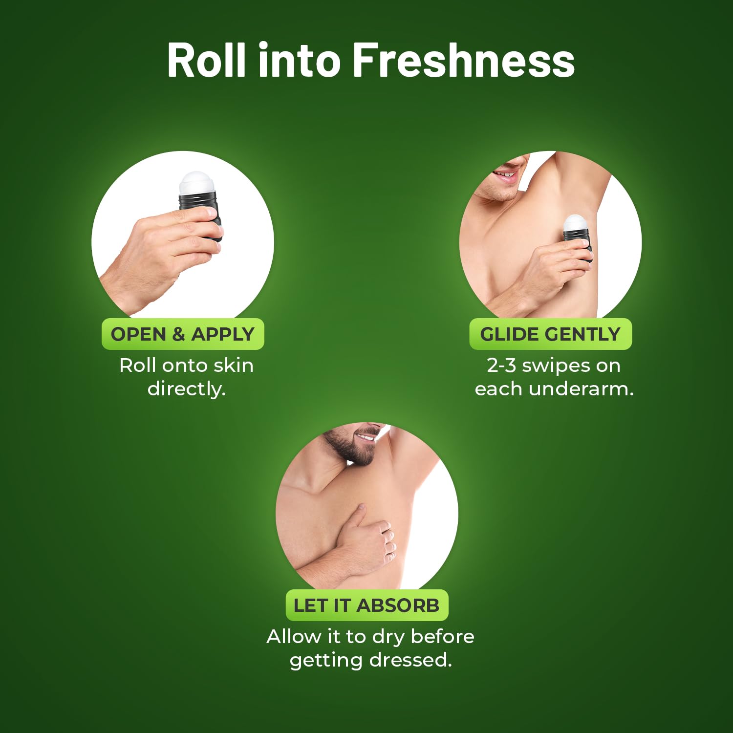 Wild Stone Awake Anti-Odour Roll On For Men, 50ml | Up to 72-Hour Odour Control | Enriched with Matcha tea and chamomile tea |Skin Friendly & Itch Free Deodorant Roll On | Long-Lasting Freshness