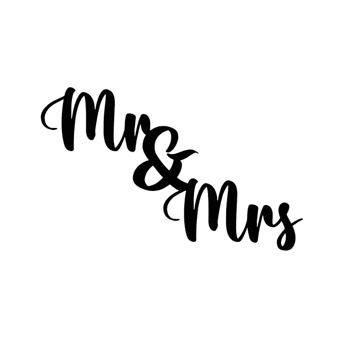 Ecraftindia Mr & Mrs Black Engineered Wood Cutout Wall Art Decor | Wooden Wall Decor Items
