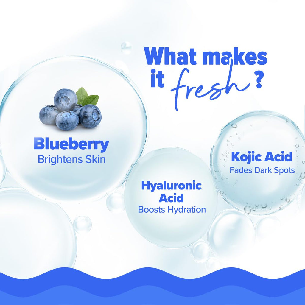 Aqualogica Bright+ Hydra Gel Moisturizer with Blueberry & Kojic Acid - 200 g | 24-Hour Intense Hydration | Water-Like Gel Texture | Makes Skin Bright & Spotless | For All Skin Types