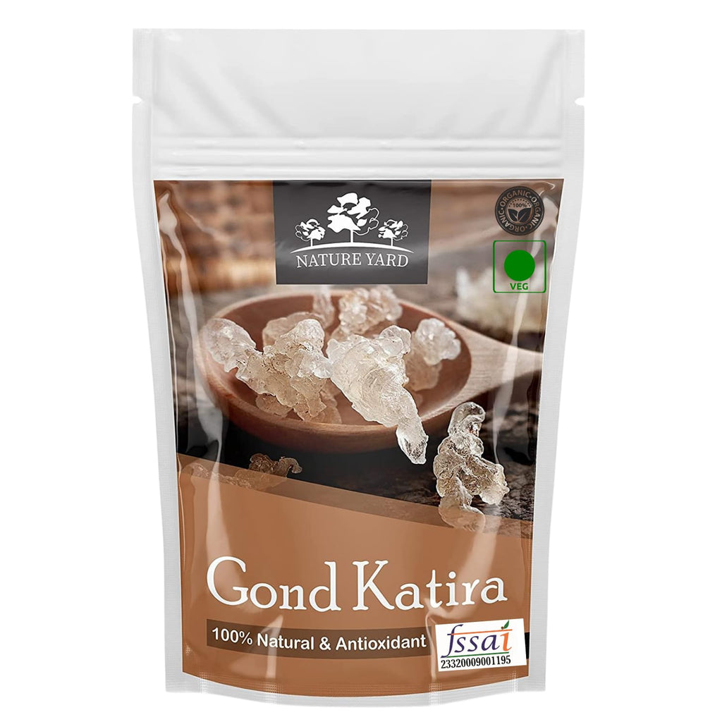 NATURE YARD Gond Katira Pure Organic (almond gum) tragacanth Crystals - 100% Natural Superfood with Cooling Properties | Almond Gum | Badam Pisni | Chahar Gond (100 Gm)