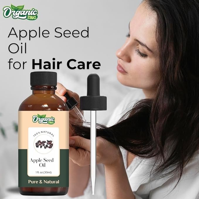 Organic Zing Apple Seed (Pyrus Malus) Oil | Carrier Oil for Skincare, Hair Care & Massage - 30 Ml