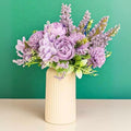 Artificial Multiflora Flower Roses Fake Sticks Bunch Without Vase Pink Fabric