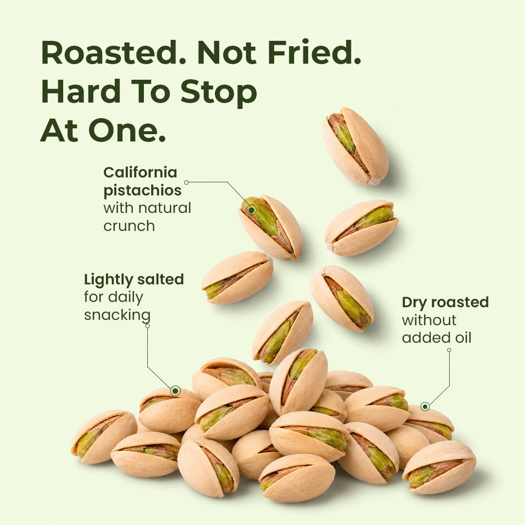 Bolas Roasted & Salted California Pistachios 200g | Pista | Rich in Protein, Phosphorus & Dietary Fibre | Low Calorie | Crunchy Healthy Snack | Dry Fruits