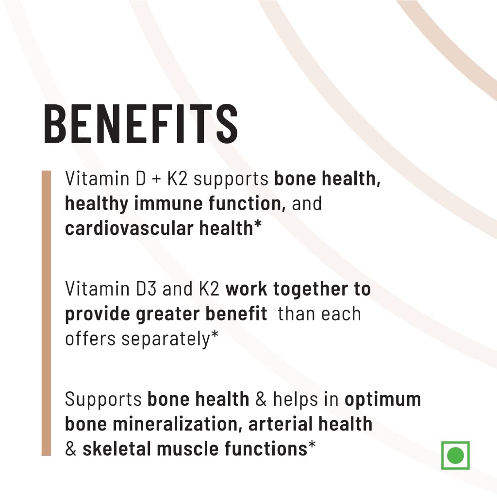 Unived Basics D3+K2 (MK-7) | Vegan Vitamin D3 600 IU & Vitamin K2-7 (MenaquinGold) 55mcg | Immunity, Heart, Muscle, & Bone Health | Plant-Based & Natural | 30 Vegan Capsules