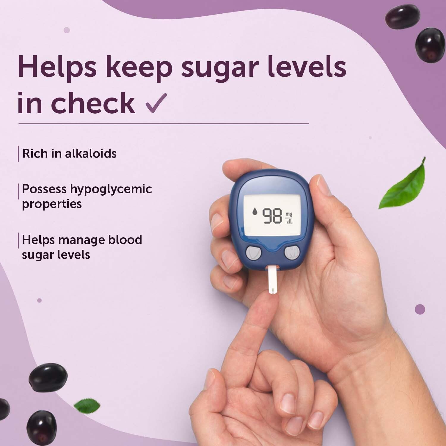 Neuherbs Natural Jamun Seed Powder - 200g For Diabetes | Supports Healthy Digestion & Sugar Levels | Rich in Vitamin C, Iron, Magnesium & Fiber