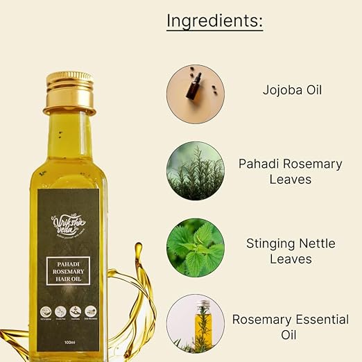 Vriksha Veda Solar Macerated Pahadi Rosemary Hair Oil for Men and Women - 100 ml