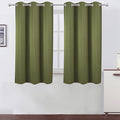Loomlyfe Mehendi Green Solid Thermal Insulated Grommet Blackout Curtains for Window | 5 Feet | Set of 2
